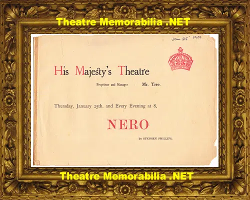 London Her Majesty's Theatre - Nero - 1906