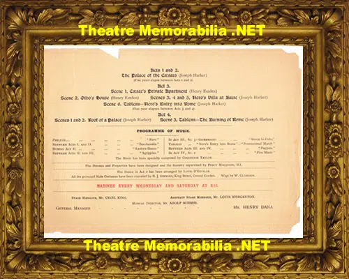 London Her Majesty's Theatre - Nero - 1906