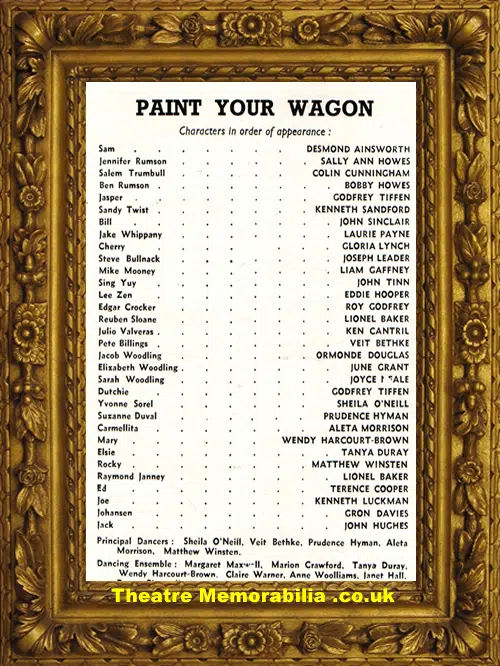 London Her Majesty's Theatre - Paint Your Wagon - 1953