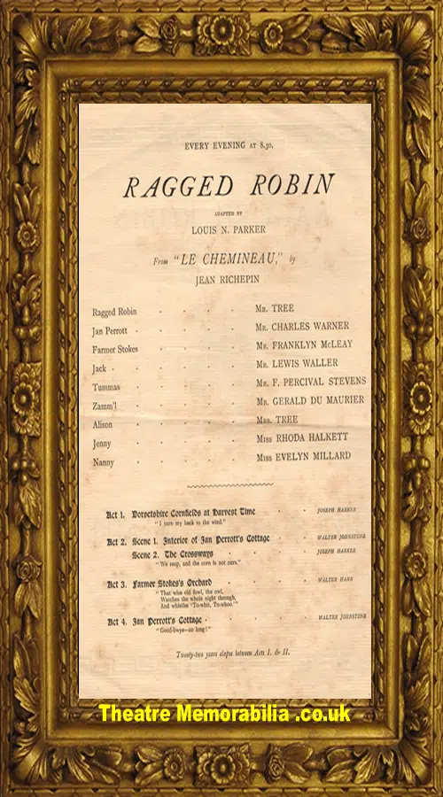 London Her Majesty's Theatre - Ragged Robin - 1898