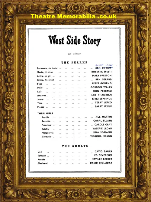 London Her Majesty's Theatre - West Side Story - 1958