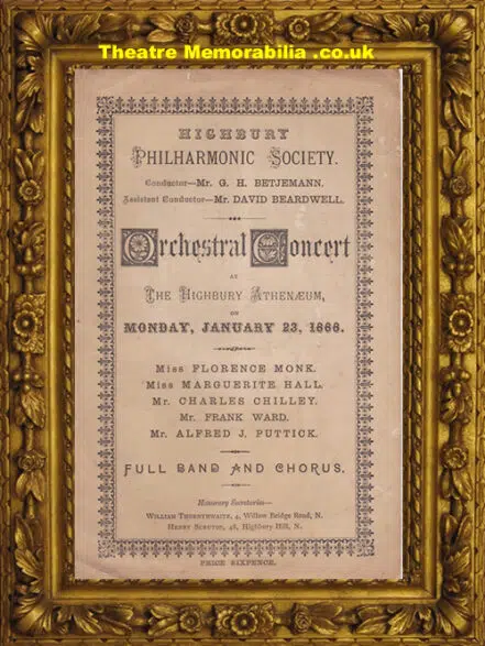 London Highbury Athenaeum Concert 1888