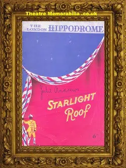 London Hippodrome – Starlight Roof – 1947 Signed Julie Andrews