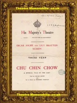 London His Majesty’s Theatre – Chu Chin Chow – 1919