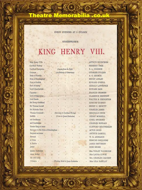 London His Majesty's Theatre - King Henry V111 - 1910