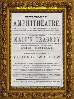 London Holborn Amphitheatre – Maid’s Tragedy – 1875