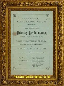 London Imperial Dramatic Club – Miriams Crime – 1886