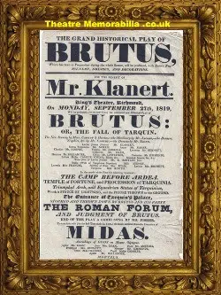 London Kings Theatre Richmond – Brutus – 1819