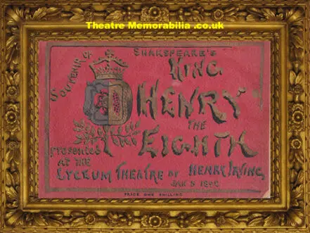 London Lyceum Theatre – King Henry The Eighth – 1892