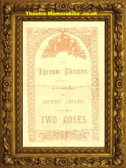 London Lyceum Theatre – Two Roses – 1882