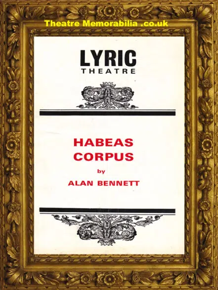 London Lyric Theatre – Habeas Corpus – 1973 – Alan Bennett