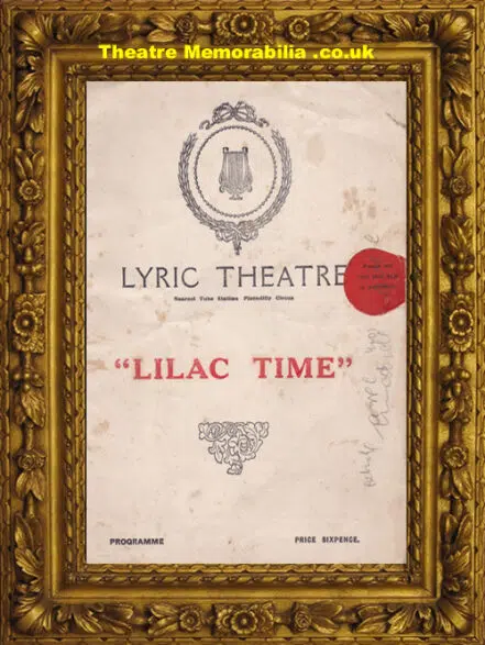London Lyric Theatre – Lilac Time – 1920s