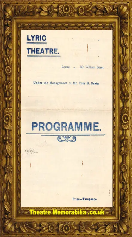 London Lyric Theatre – Mice And Men – 1902