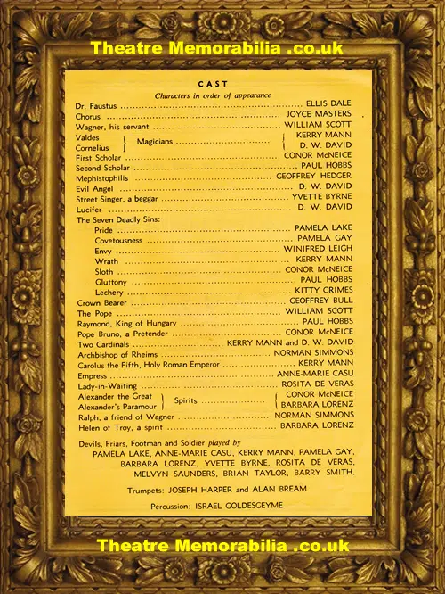 London Morley College Theatre - Dr Faustus - 1962
