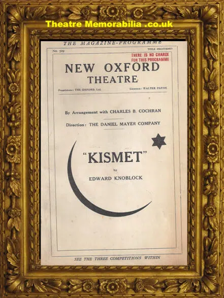 London New Oxford Theatre – Kismet – 1930’s
