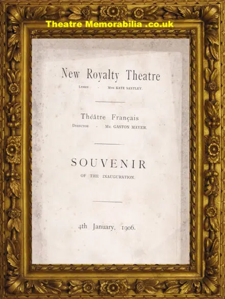 London New Royalty Theatre – Inauguration Souvenir – 1906