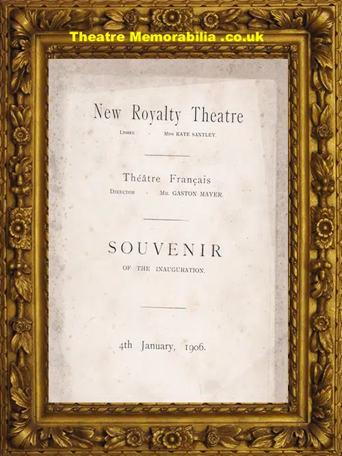 London New Royalty Theatre - Inauguration Souvenir - 1906