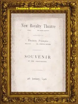 London New Royalty Theatre - Inauguration Souvenir - 1906