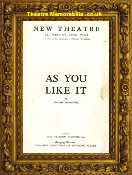London New Theatre – As You Like It – 1937