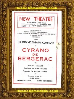 London New Theatre – Cyrano De Bergerac – 1946 Ralph Richardson