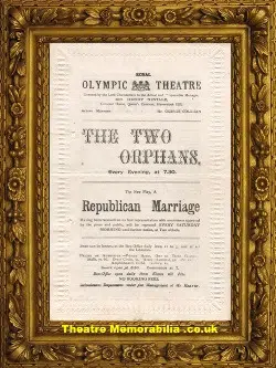 London Olympic Theatre – Two Orphans – 1878