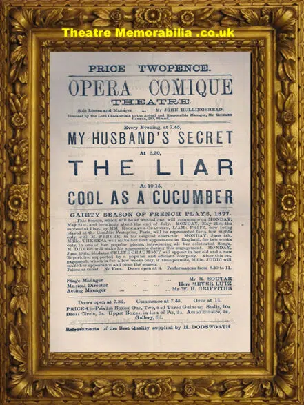 London Opera Comique – Husbands Secret – C 1885