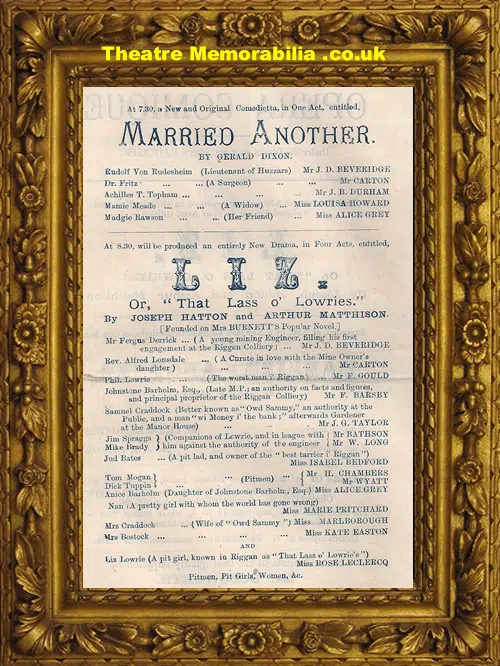 London Opera Comique - Married Another - C 1885