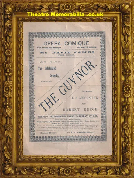 London Opera Comique – The Guv’nor – 1885