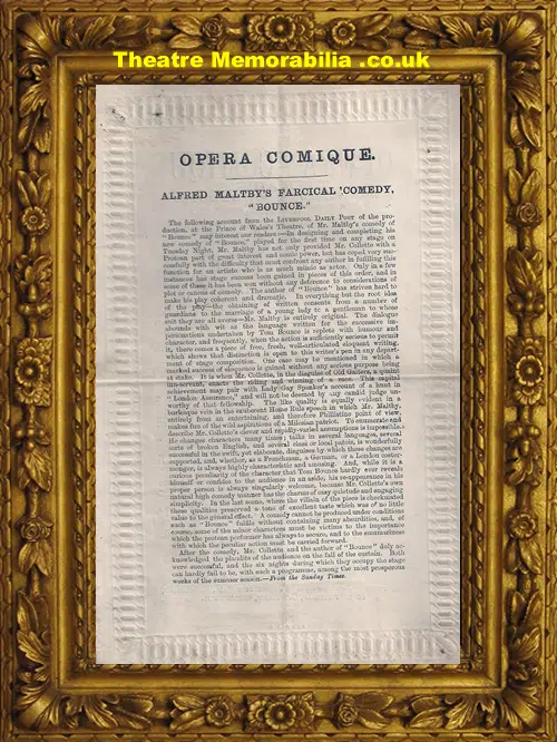 London Opera Comique Theatre - Bounce - 1896
