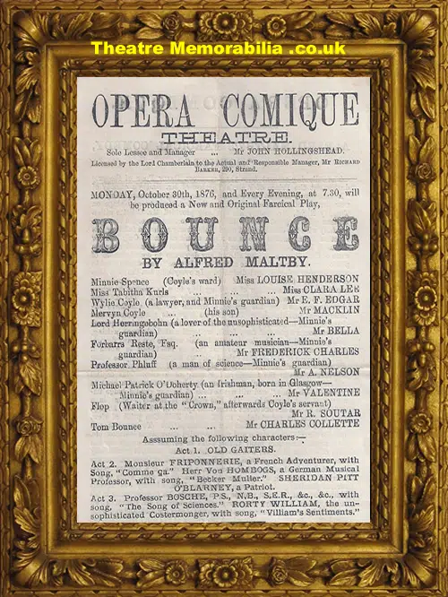 London Opera Comique Theatre - Bounce - 1896