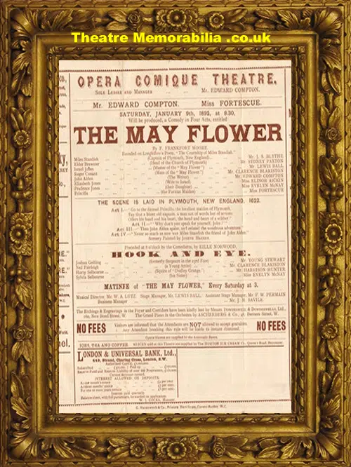 London Opera Comique Theatre - The May Flower - 1892