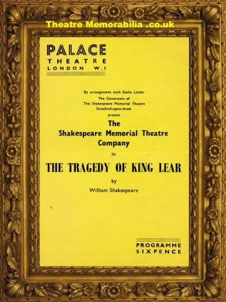 London Palace Theatre – Tragedy Of King Lear – 1960s