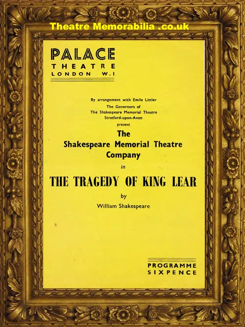 London Palace Theatre - Tragedy Of King Lear - 1960s