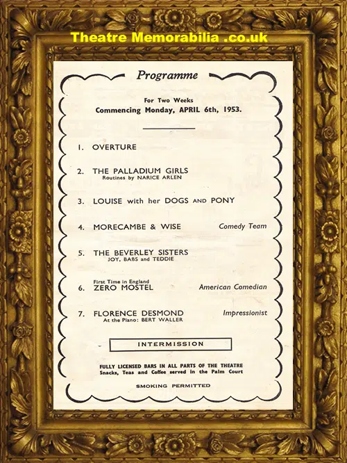 London Palladium Theatre - Morecambe & Wise - 1953