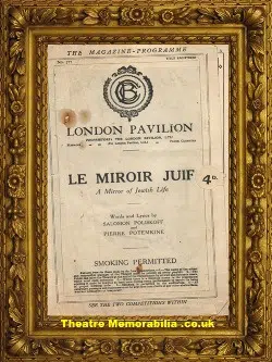 London Pavilion – Le Miroir Juif – Mirror Of Jewish Life – 1926