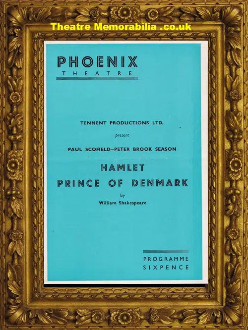 London Phoenix Theatre - Hamlet Prince Of Denmark - 1955