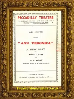 London Piccadilly Theatre – Ann Veronica – 1950s Liz Thorndike