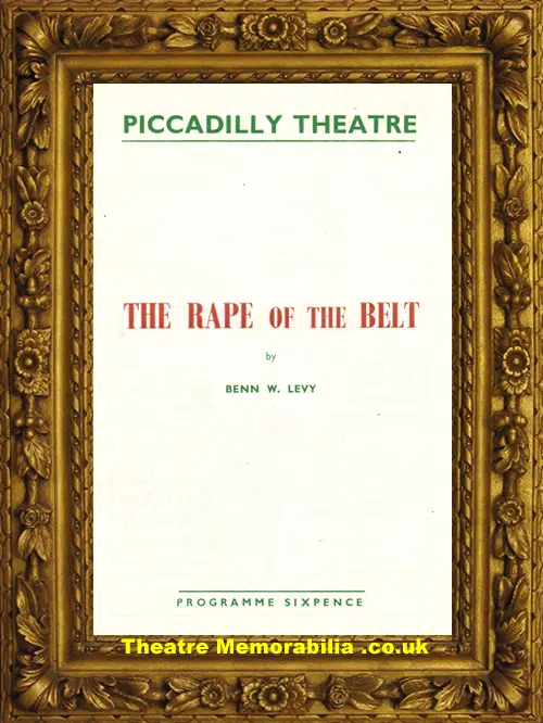 London Piccadilly Theatre - Rape Of The Belt - 1957 Attenborough
