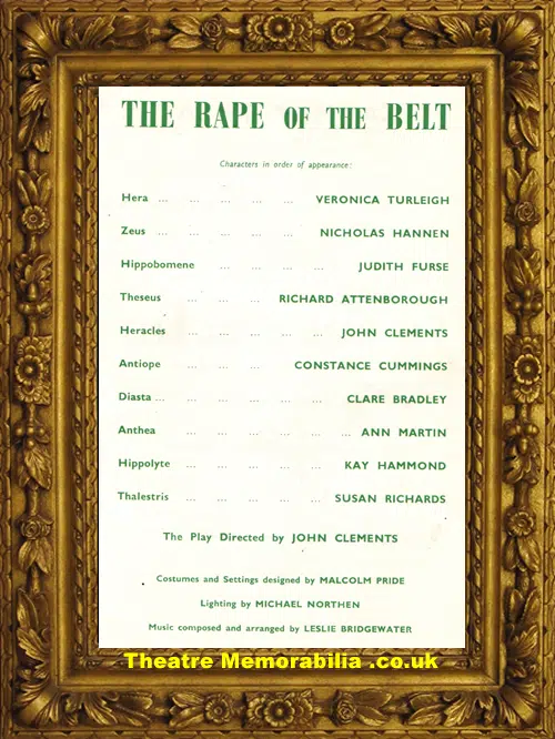 London Piccadilly Theatre - Rape Of The Belt - 1957 Attenborough