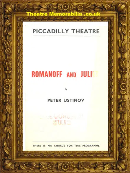 London Piccadilly Theatre – Romanoff And Juliet – 1956