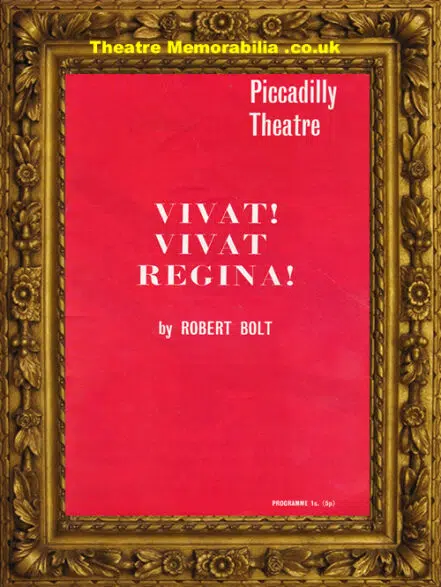 London Piccadilly Theatre – Vivat Vivat Regina – 1970s