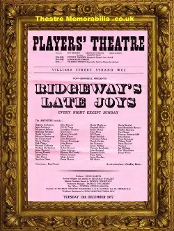 London Players Theatre – Ridgeways Late Joys – 1977