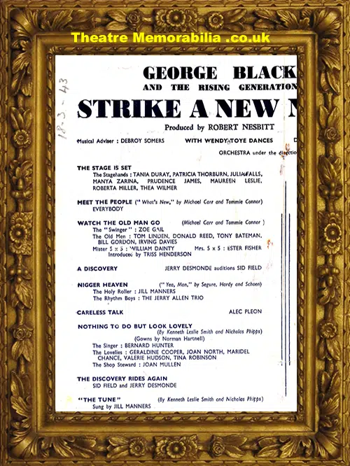 London Prince of Wales Theatre Strike A New Note 1943 Morc + Wis