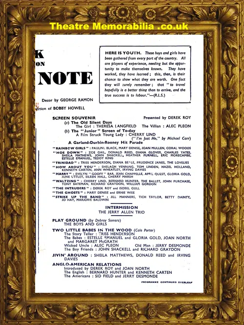 London Prince of Wales Theatre Strike A New Note 1943 Morc + Wis