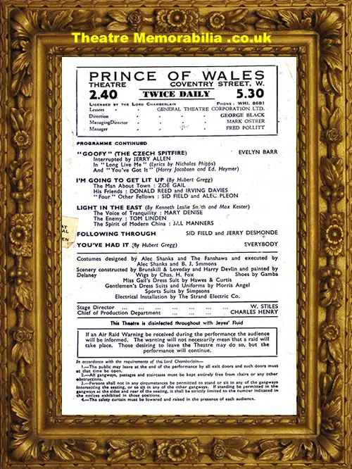 London Prince of Wales Theatre Strike A New Note 1943 Morc + Wis