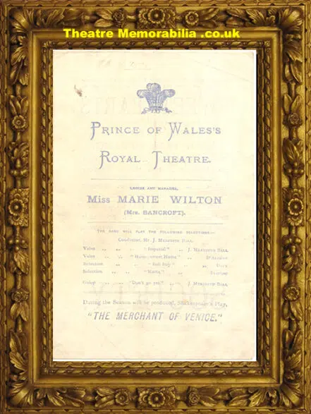 London Prince Of Wales Theatre – Sweethearts – 1874