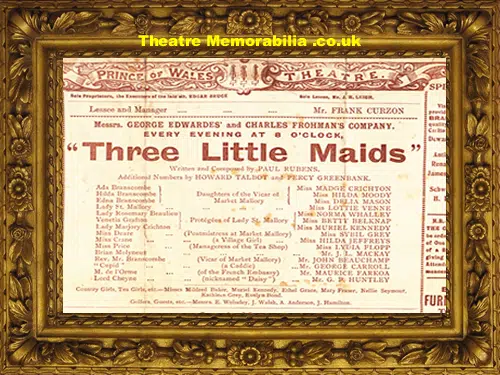 London Prince Of Wales Theatre - Three Little Maids - 1902