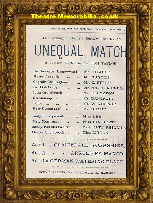 London Prince Of Wales Theatre - Unequal Match - 1875