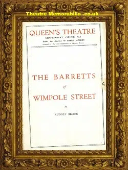 London Queen’s Theatre – Barretts Of Wimpole Street – 1930