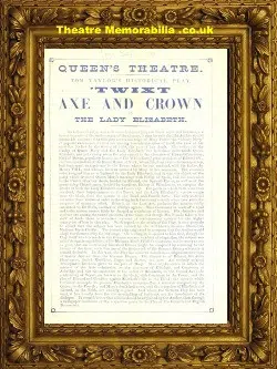 London Queens Theatre – Twixt Axe And Crown – 1870